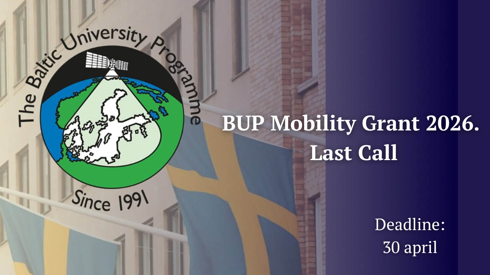 BUP Mobility Grant 2026. Last Call